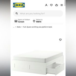 New ikea brimnes bed frame with storage (Queen)